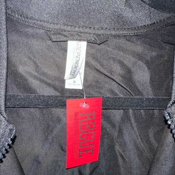 Rogue Black Bomber Jacket with Skeleton on Back - Picture 2 of 4